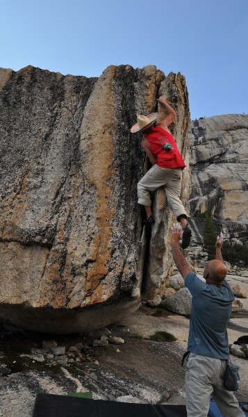 First known ascent of this problem by person wearing a sombrero