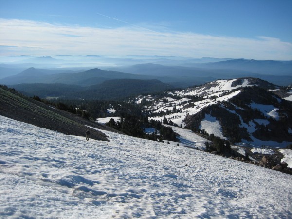 Paul approaching with Lake Almanor in the background.