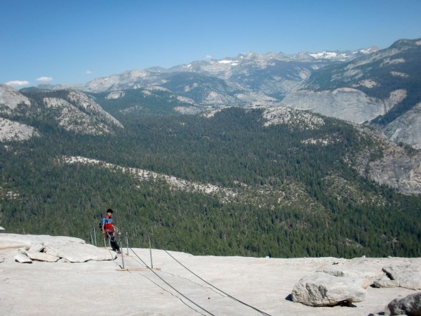 On the cables.