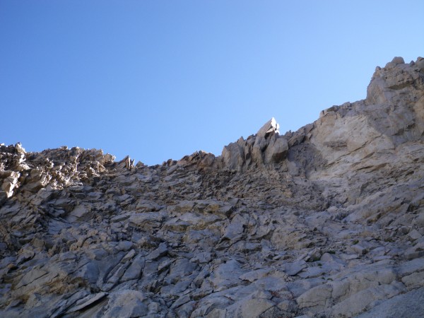 Getting up to left ridge from gully