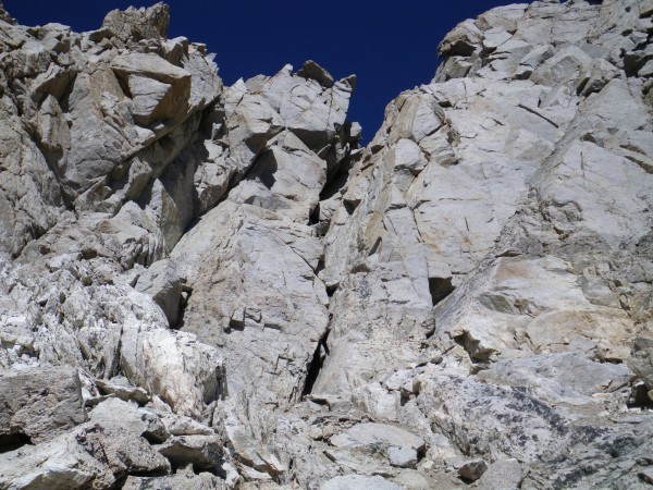 Class 3 chimney on West Face descent