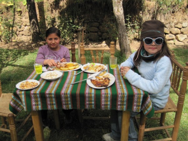 That's the birthday girl on the right, and a cousin from Huaraz, on th...