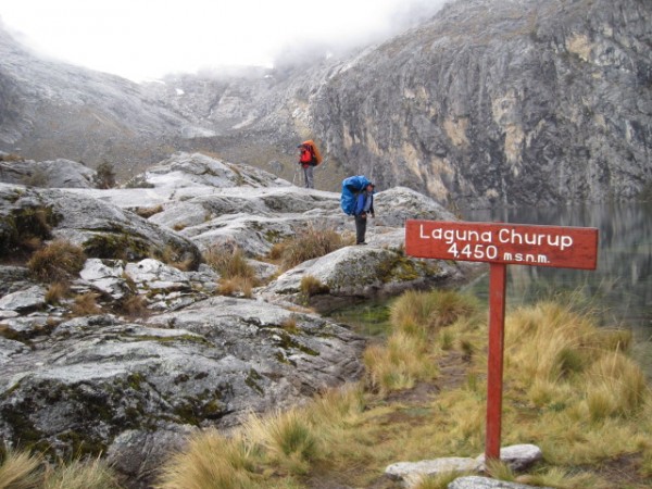 Approaching Churup in the rain, about 14,000 feet.