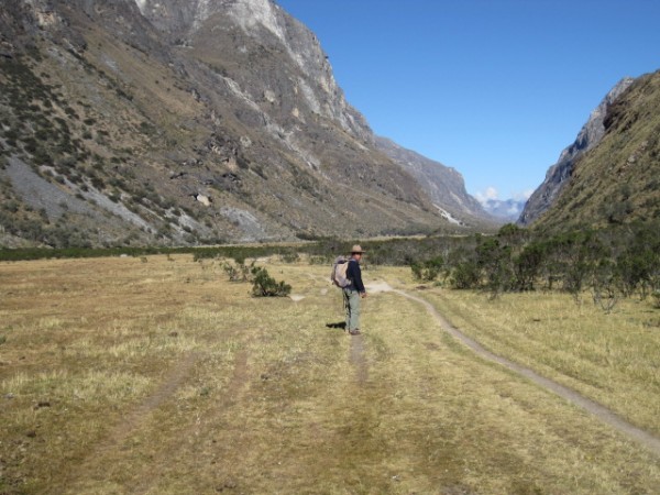 Hiking down the spectacular Santa Cruz valley.