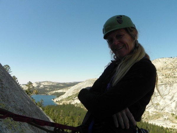 Hanging out at the first belay