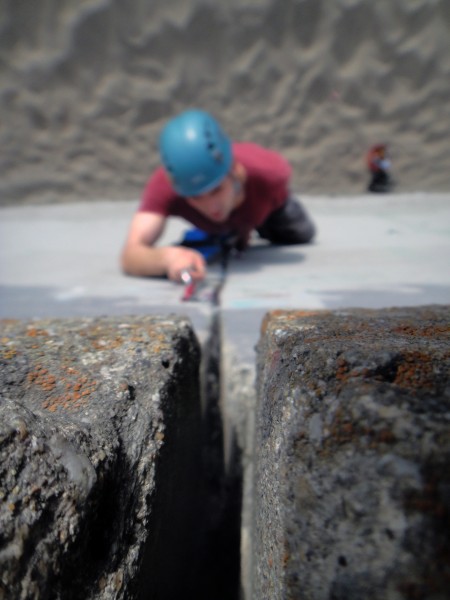 Vitaliy trying out Cam Hooks at the beach