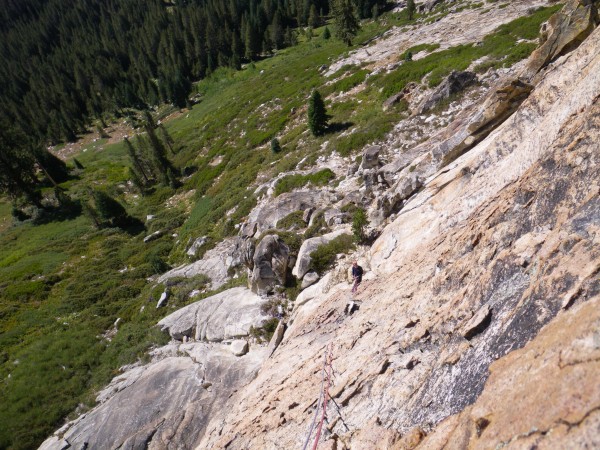 Looking down the mellow plates; partway up the second pitch