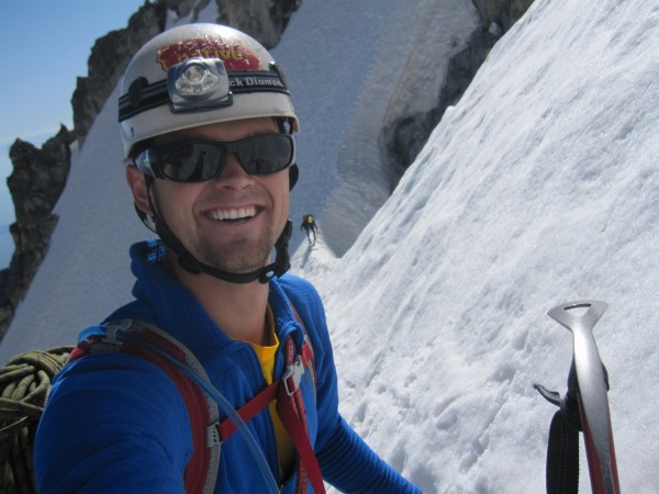 The Koven Col.  Crossing the steep snow