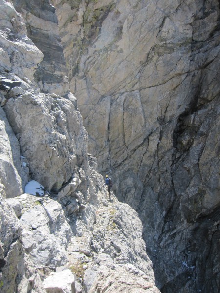 working our way down into the gunsight notch