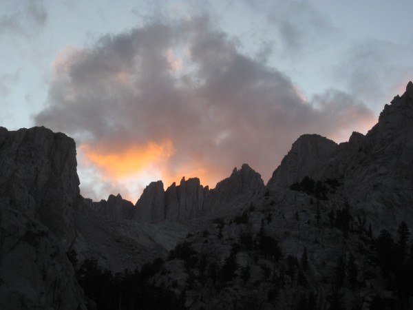 Sunset on our descent from Whitney