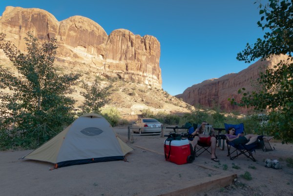 riverside camp outside Moab