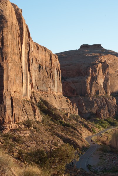 towering walls above camp