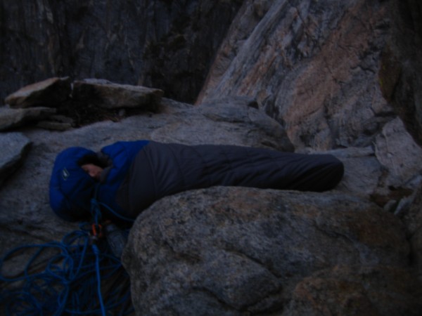An awesome bivy spot - Shaun sleeping soundly on my mat &#40;his was a...