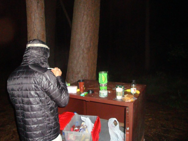 Jason making breakfast in UpperPines